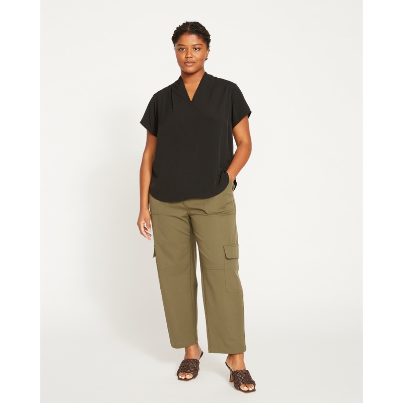 Better-Than-Silk V-Neck Top – Black 4XS_00-0 Black