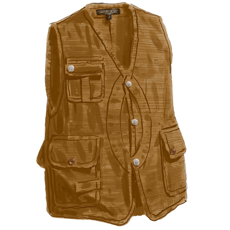 Canvas Fly Fishing Vest Hunting Khaki 36