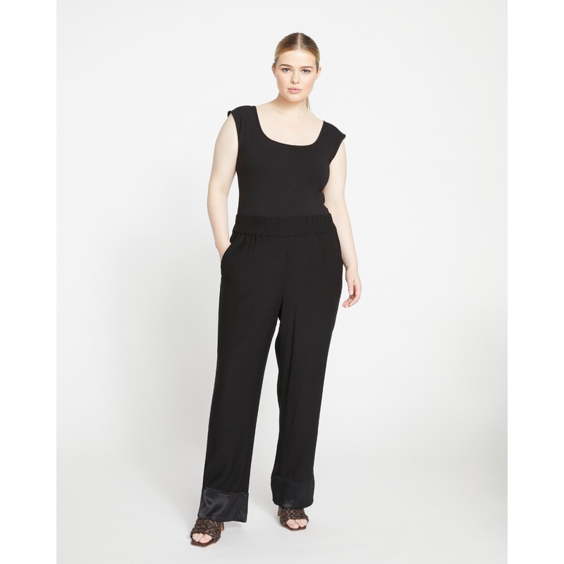 Soiree Double Luxe Pull-On Pants – Black/Black Shine 4XS_00-0 Black/Black Shine