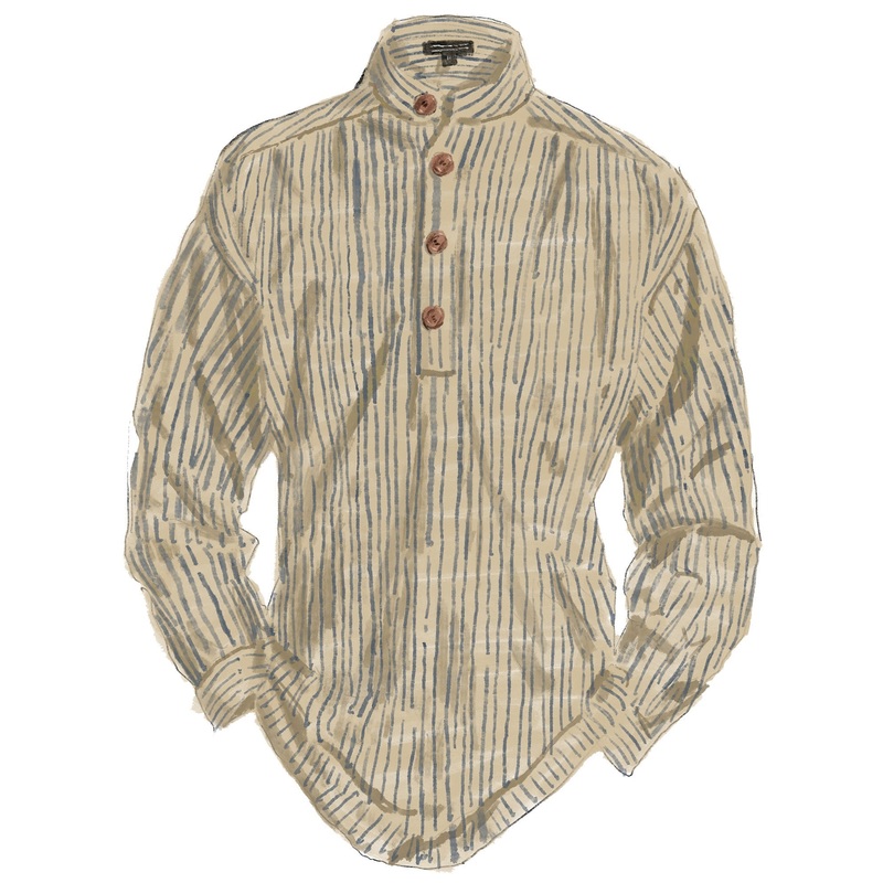 The J. Peterman Shirt Cream Navy Small