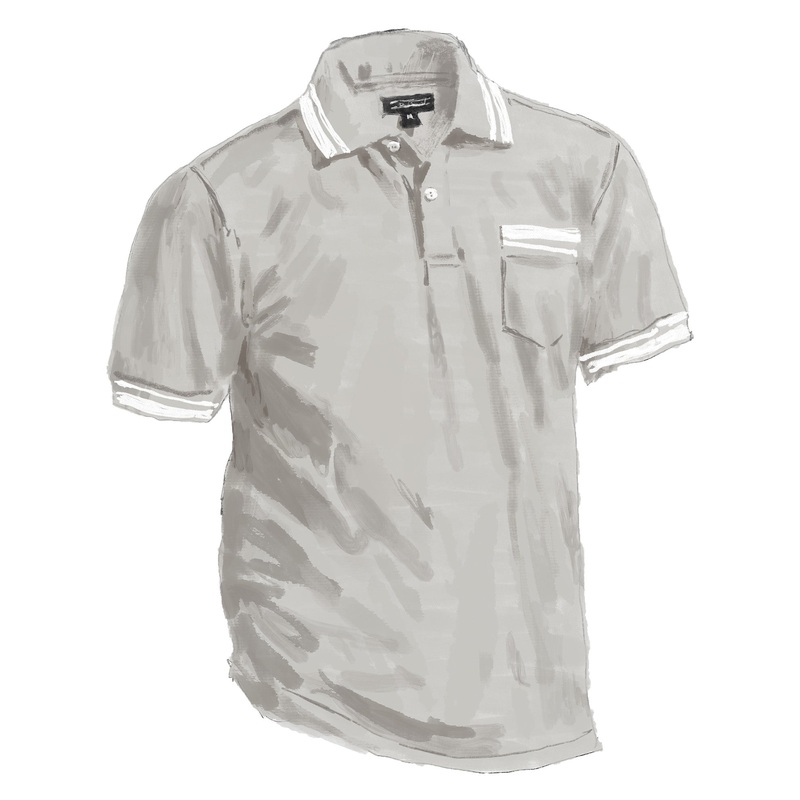 Tipped Polo Grey White Small