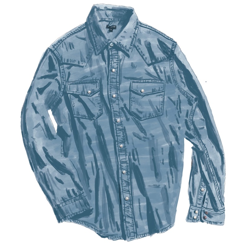 Western Denim Shirt Indigo Wash Small