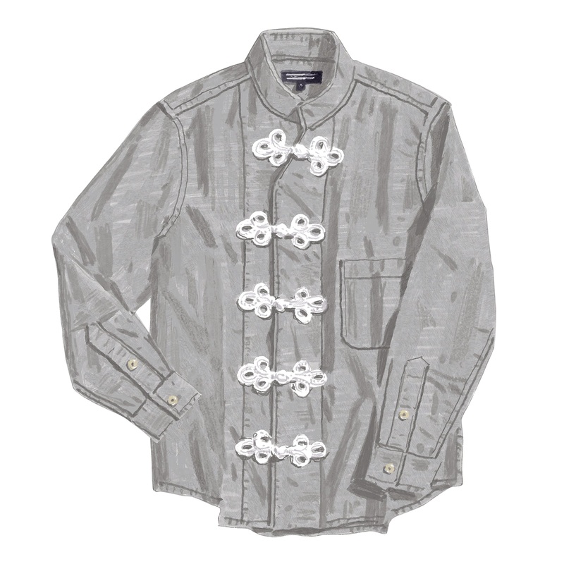 WWII Pajama Coat Light Grey Small