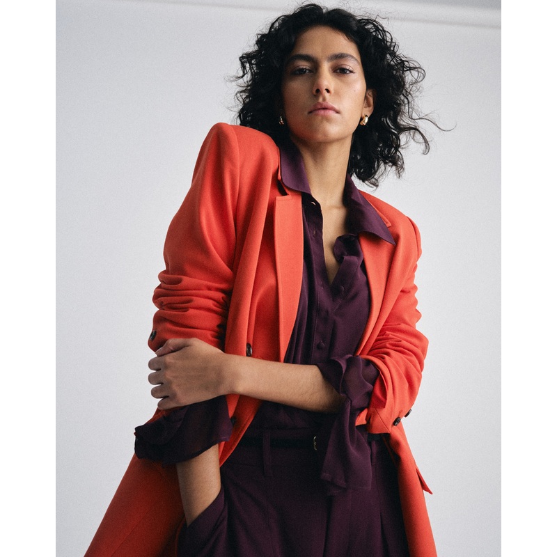 All Day Warren Double Breasted Blazer – Poppy 4XS_00-0 Poppy