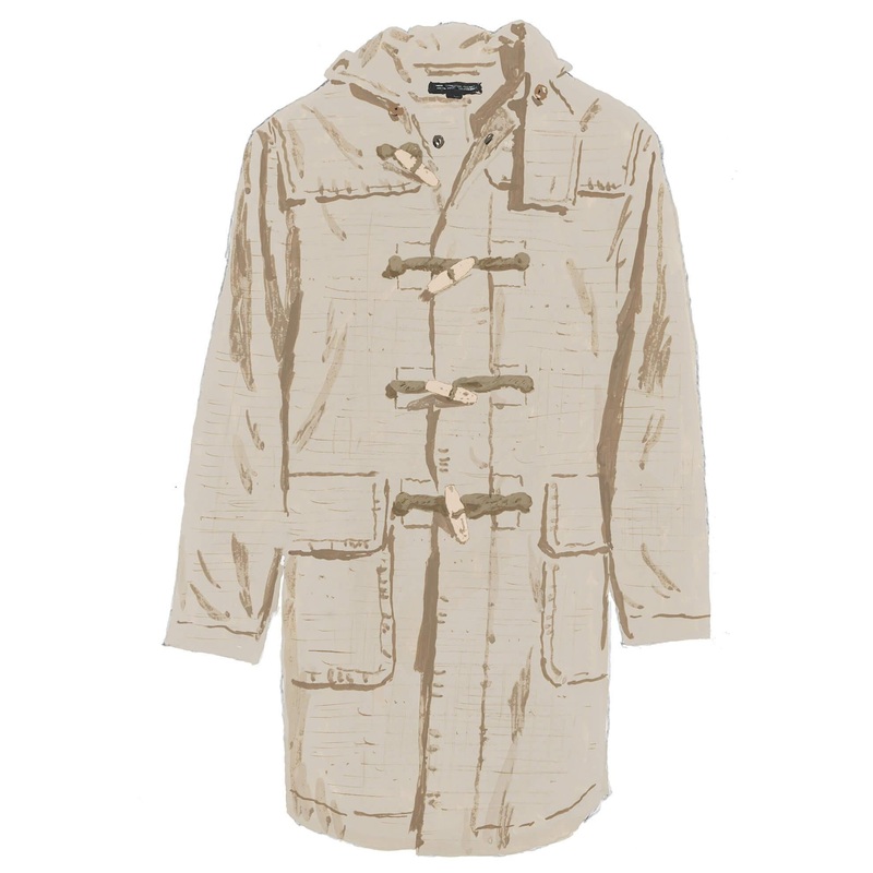 Cotton/Linen Duffel Coat Stone X Small