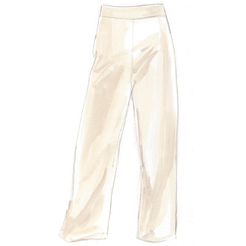 Silk Wide-Leg Pants Ivory 6