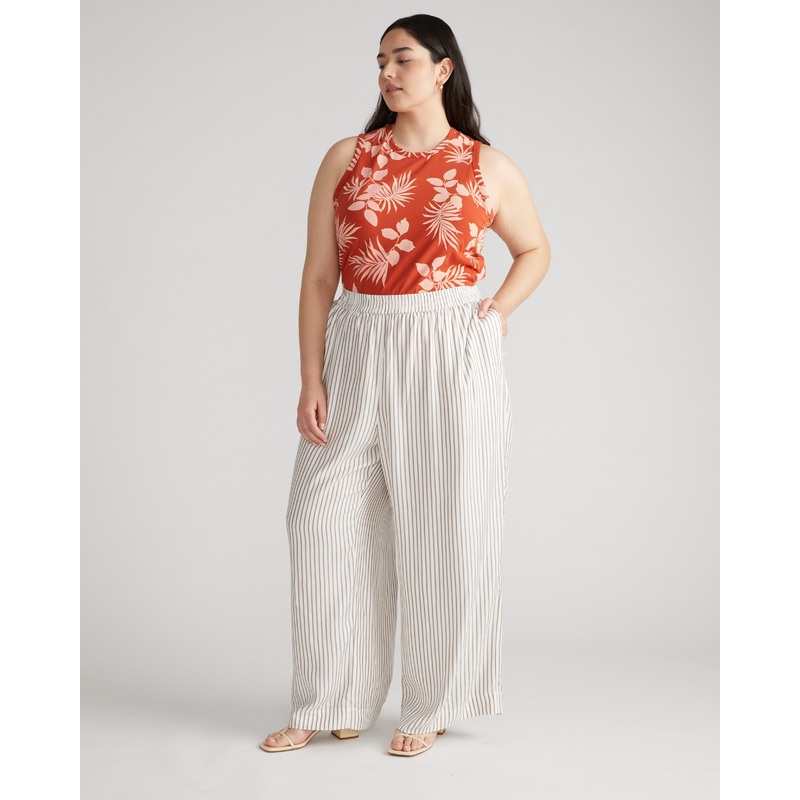 Verbena Voile Pants – White/Beige Stripe 4XS_00-0 White/Beige Stripe