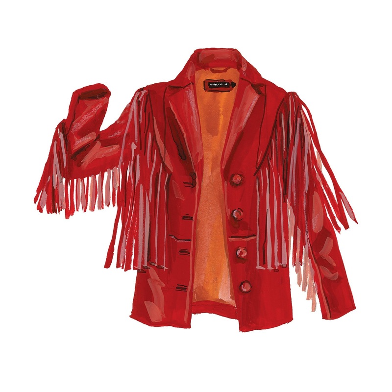 Absaroka Fringe Leather Jacket Red Dahlia X Small