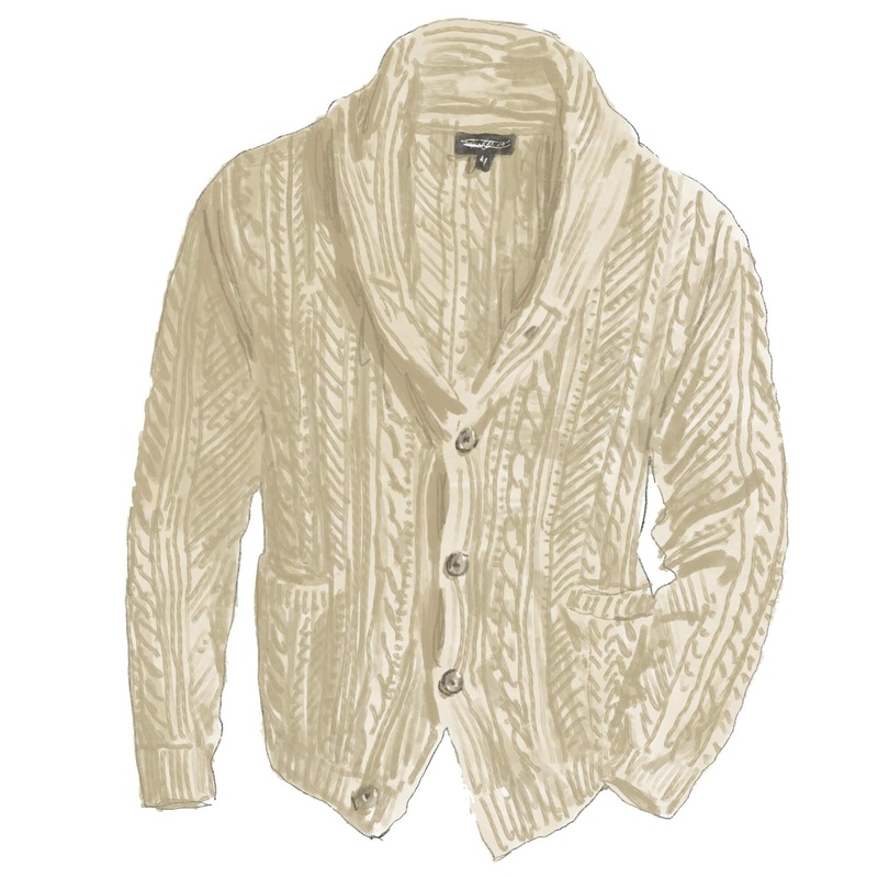 Aran Cardigan Natural Small
