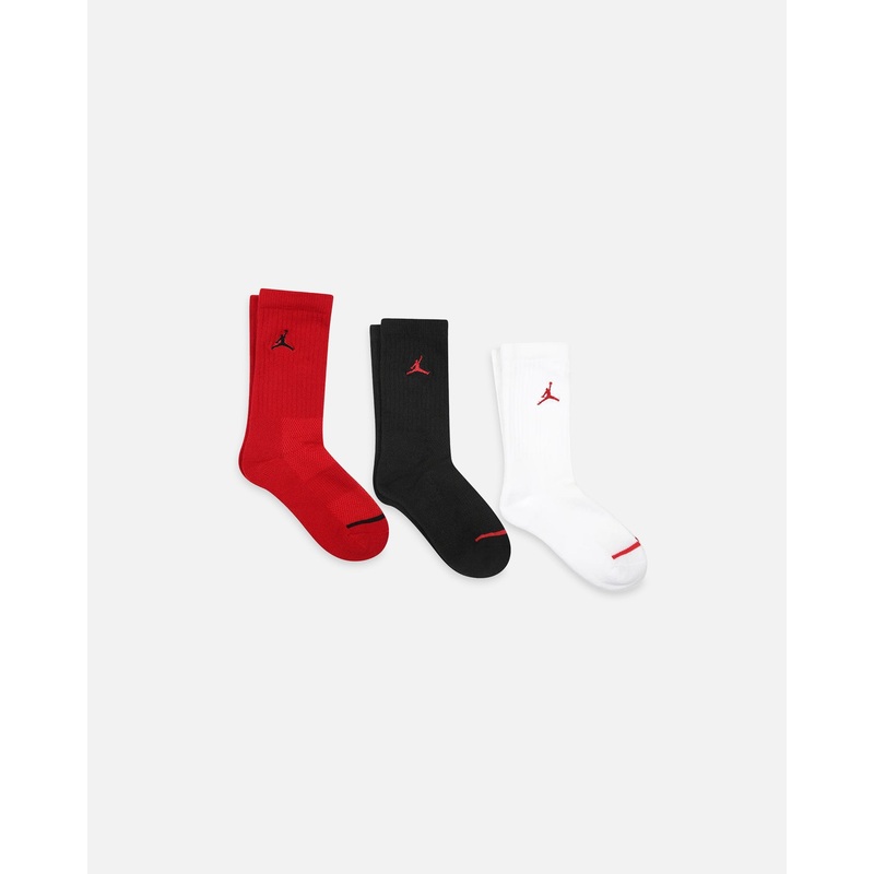 Jordan Kids’ Jumpman Crew Socks 3 Pack Gym Red 5-7