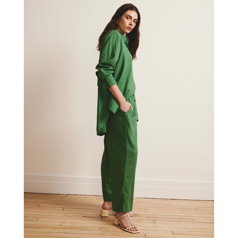 Iris Linen Easy Pull-On Pants – Clover 4XS_00-0 Clover