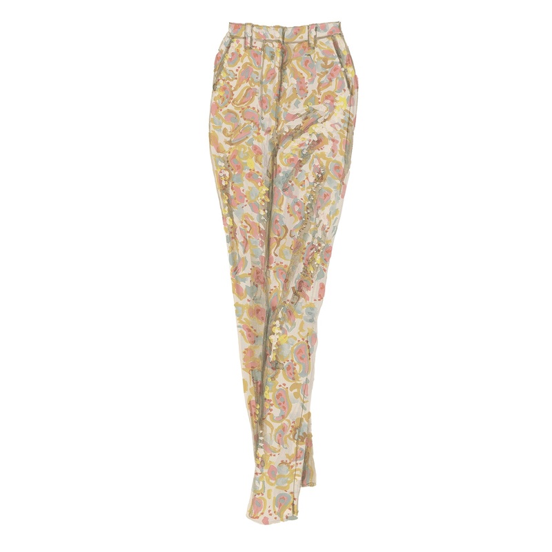 Jacquard Evening Trousers Blue Multi 0