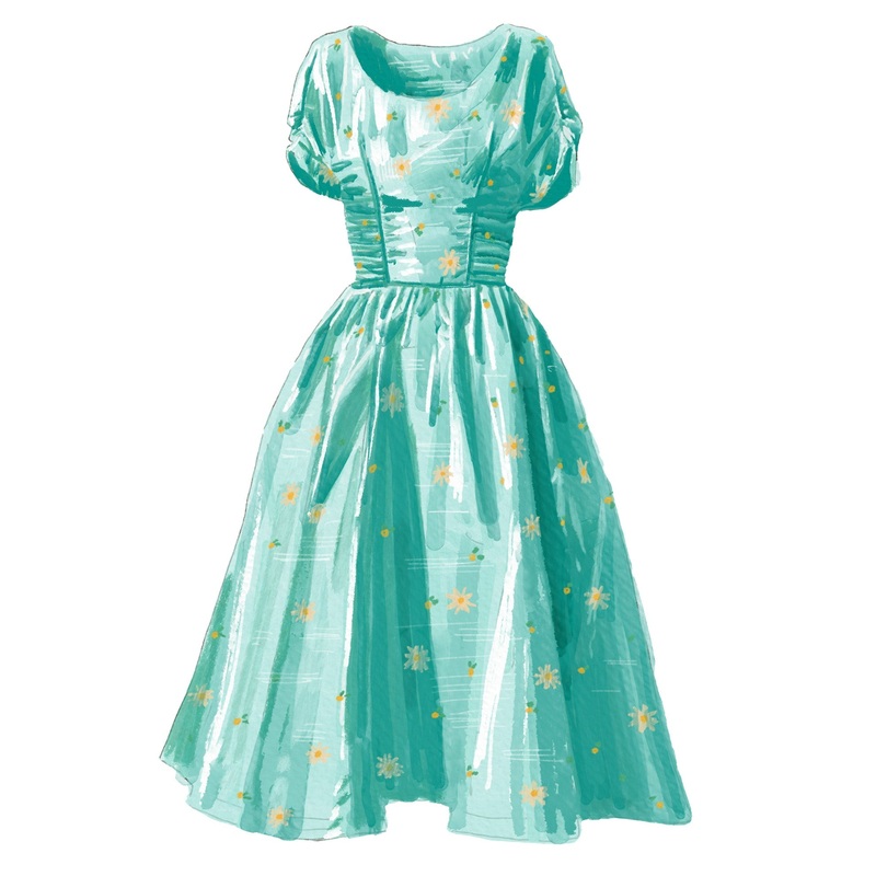 ’50s Daisy Dress Robin Egg Blue 0
