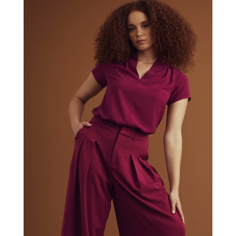 Better-Than-Silk V-Neck Top – Goji Berry 4XS_00-0 Goji Berry