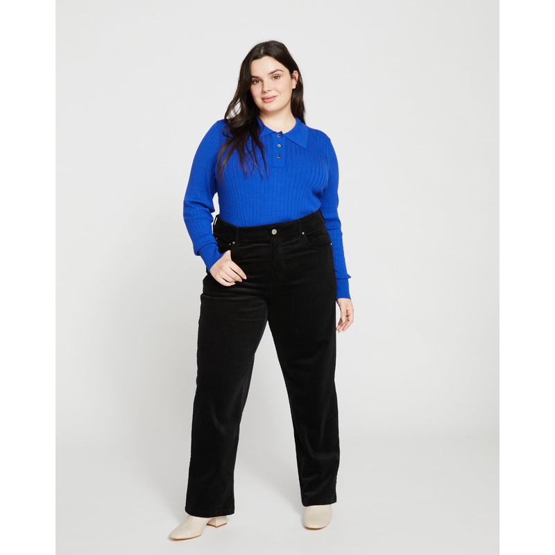 Cassidy High Rise Straight Corduroy Pants – Black 00 Black