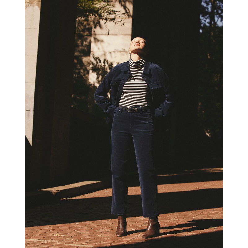 Cassidy High Rise Straight Corduroy Pants – Pageant Blue 00 Pageant Blue