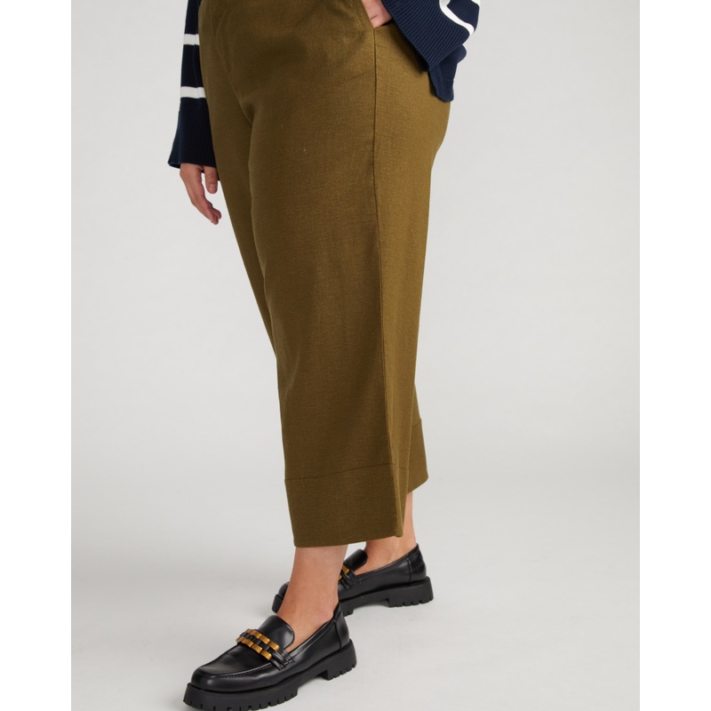 Courtyard Linen Capris – Budding Stem 4XS_00-0 Budding Stem