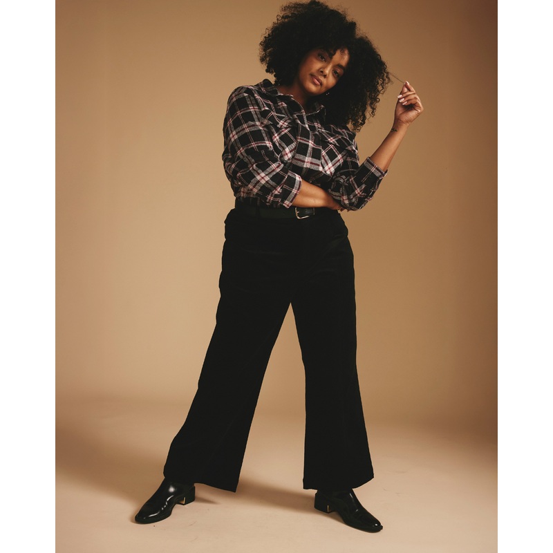 Camila Wide Leg Corduroy Pants – Black 00 Black
