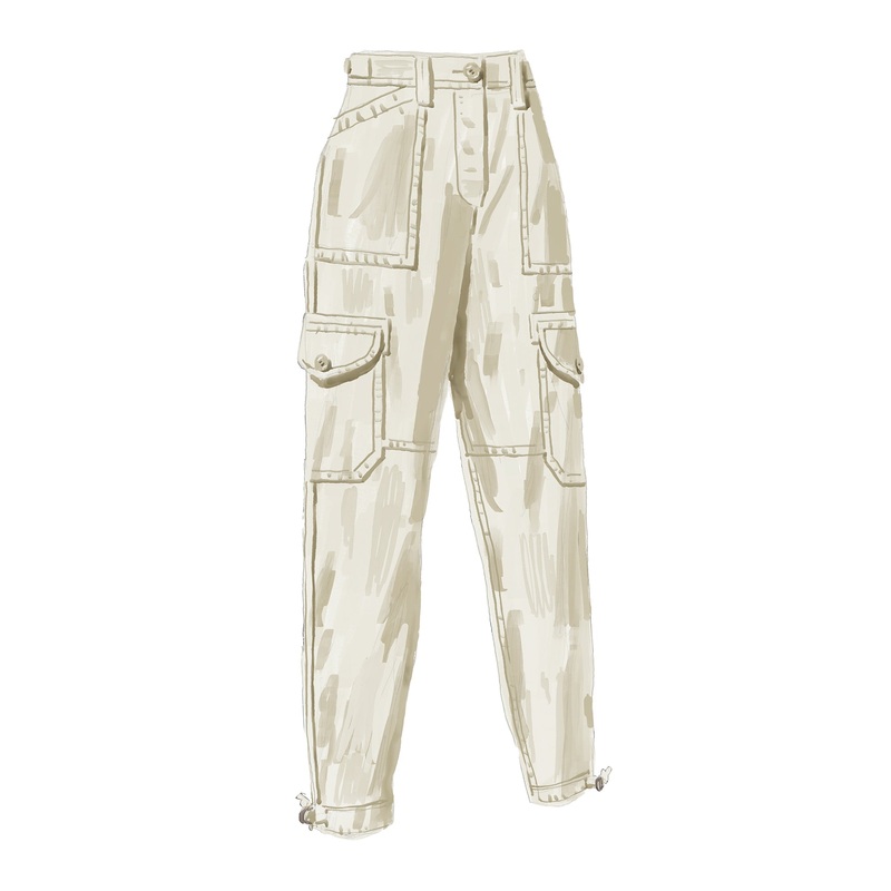 Cargo Pants Faded White 25