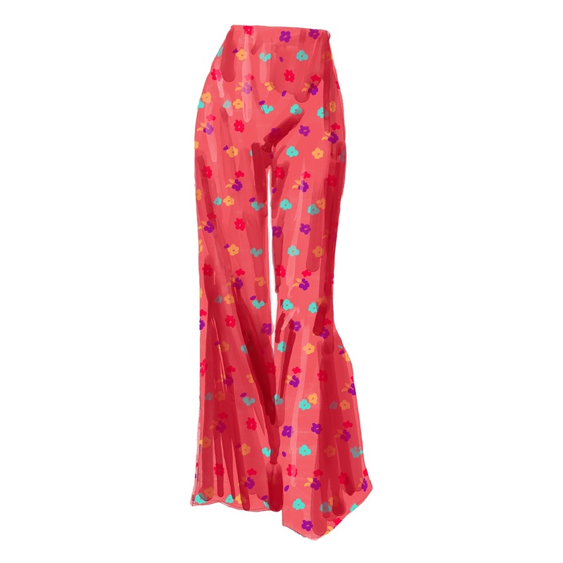 French Palazzo Pant Sunset Pansy 0