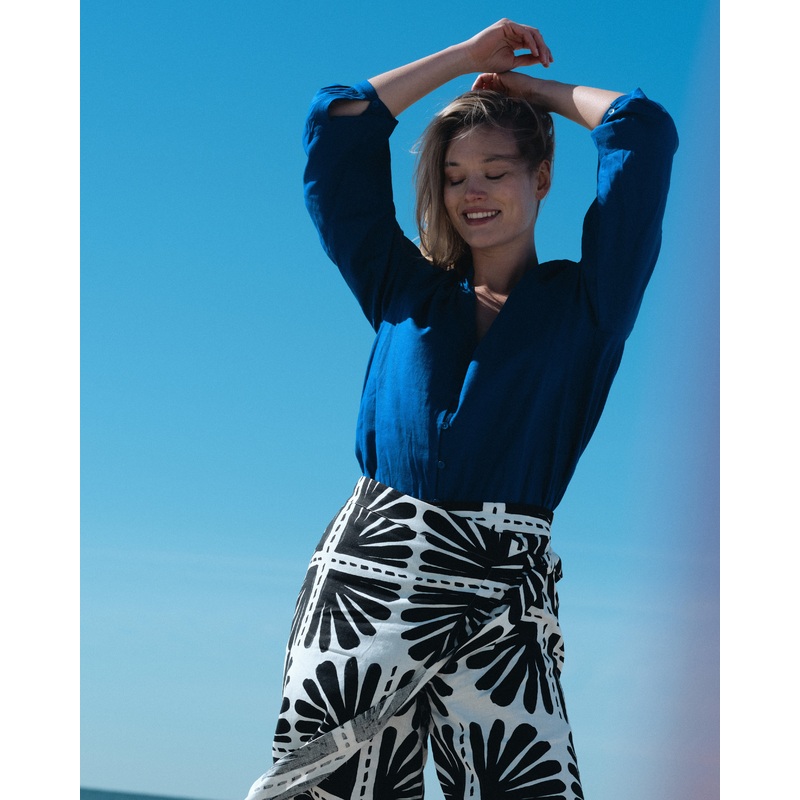 Avalon Linen Top – Ultramarine 4XS_00-0 Ultramarine