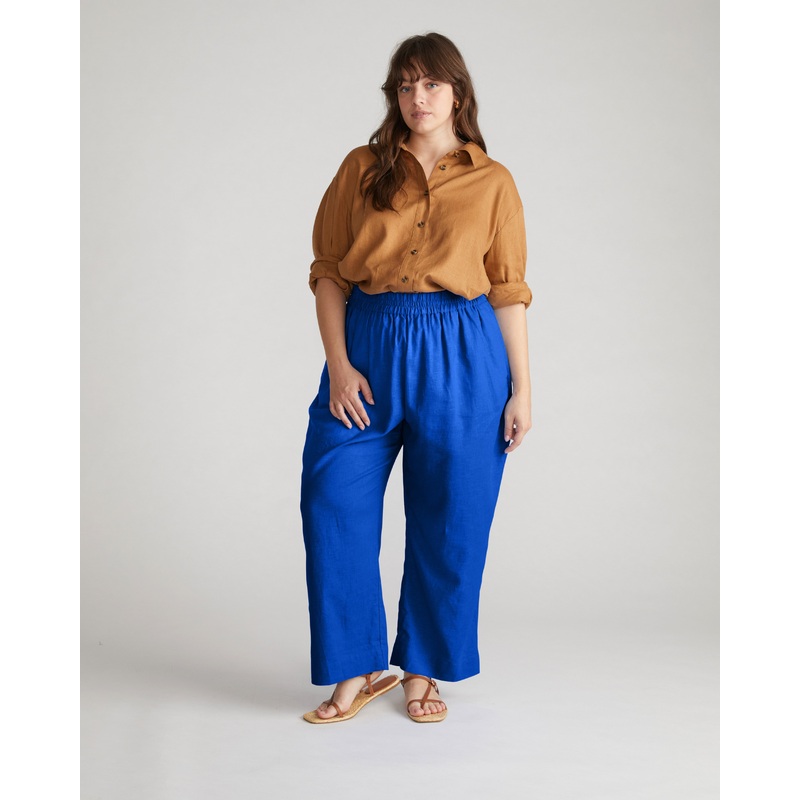 Iris Linen Easy Pull-On Pants – Ultramarine 4XS_00-0 Ultramarine