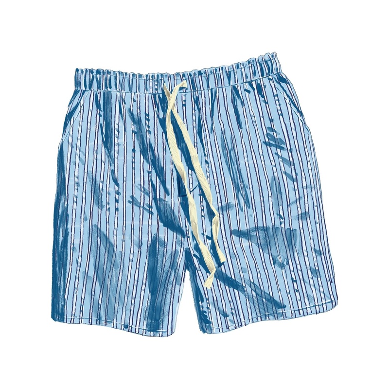 Seersucker PJ Short Blue Stripe Small