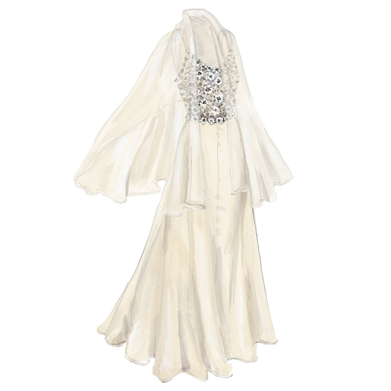 1960s Chiffon Beaded Gown Ivory X Small