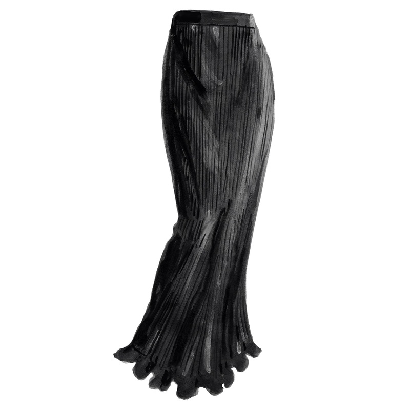 Aria Micro Pleat Skirt Black X-Small