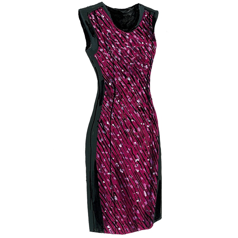 Most Flattering Tweed Dress Red Black 0