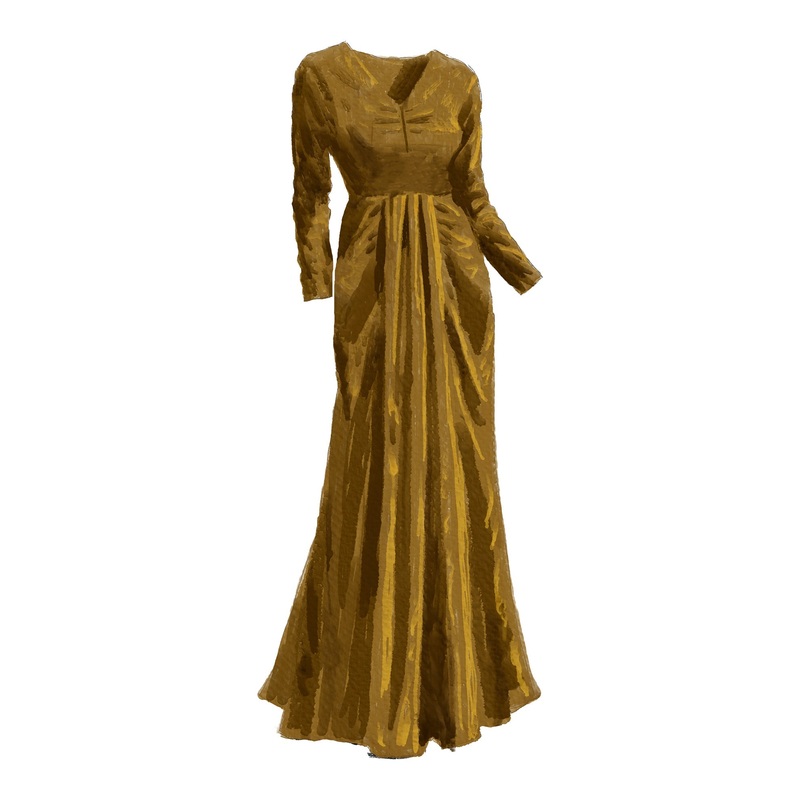 1940s Holiday Gown Gold 0