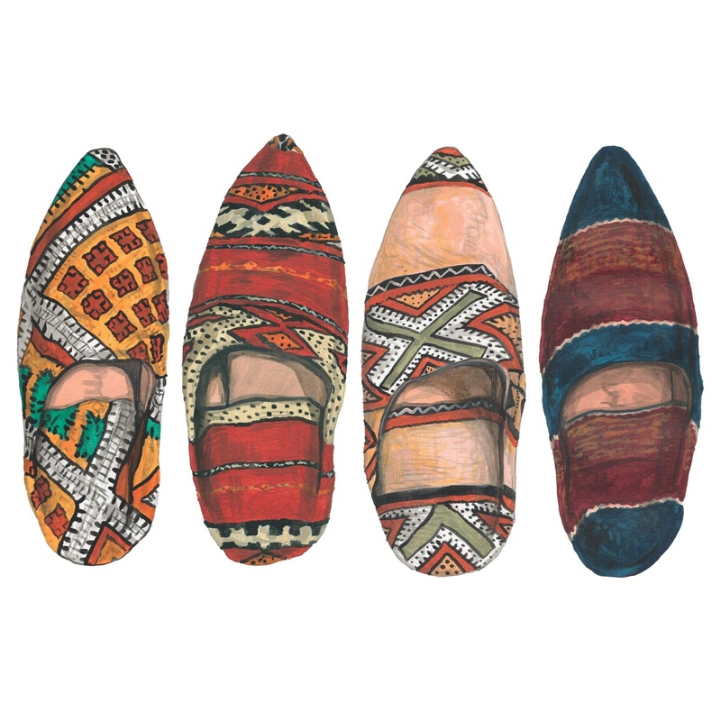 Moroccan Kilim Slippers Multi Small