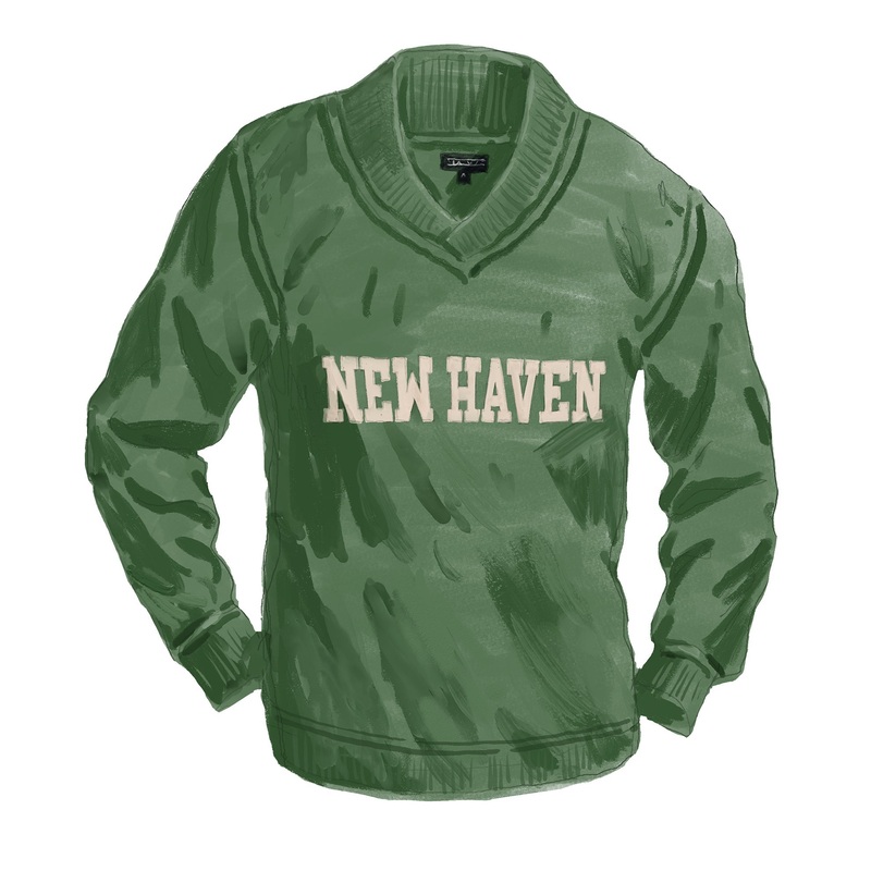 Vintage V-Neck Sweatshirt Pine Small