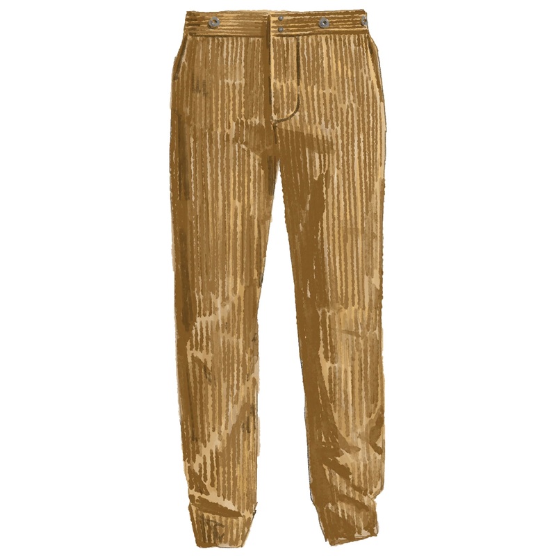 Corduroy French Work Pants Pale Gold 32