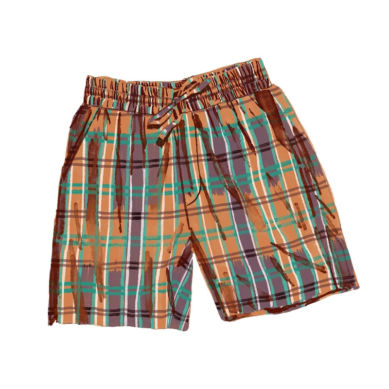 Indian Ikat Madras Short Orange Ikat Small