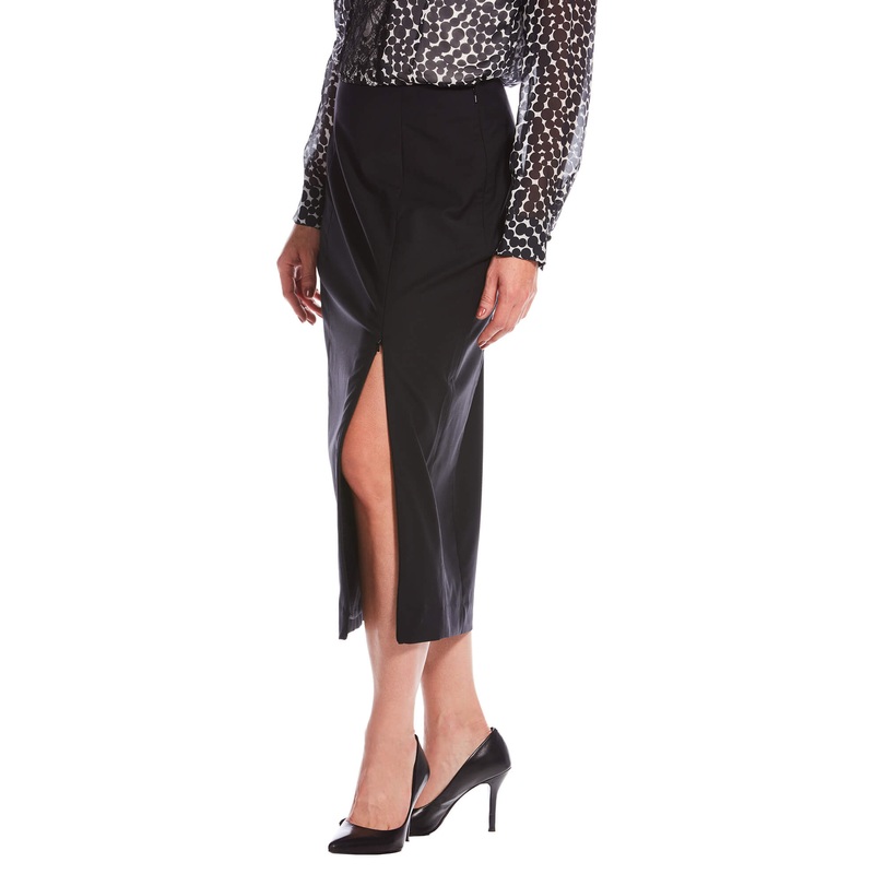 Zip-Slit Pencil Skirt Black 8