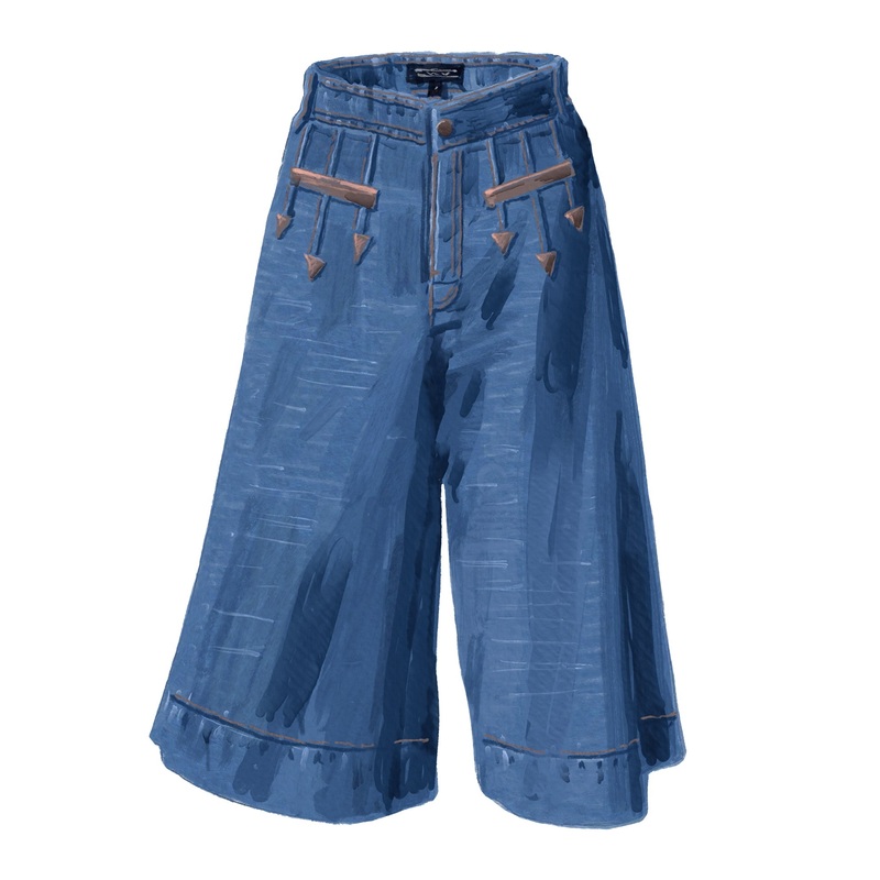 Western Denim Culotte Indigo 0