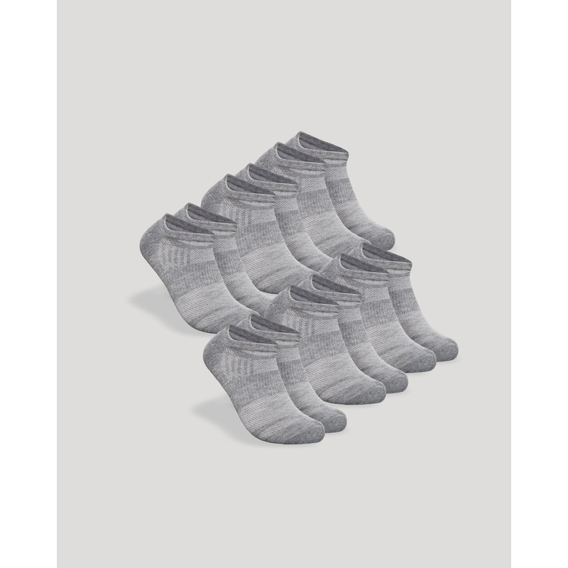 Heather Gray No Show Socks 6-Pack 2.0 M