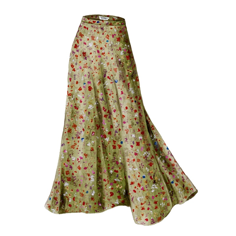 Silk Monet Maxi Skirt Floral Multi 2