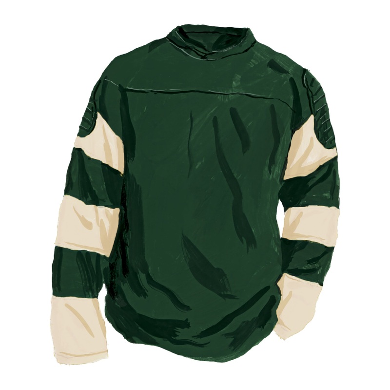 Vintage Football Shirt Green Cream Small
