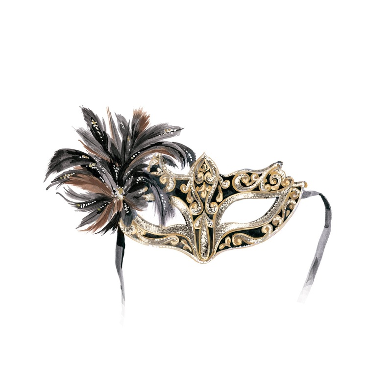 The Black & Gold Mask Black Gold One Size
