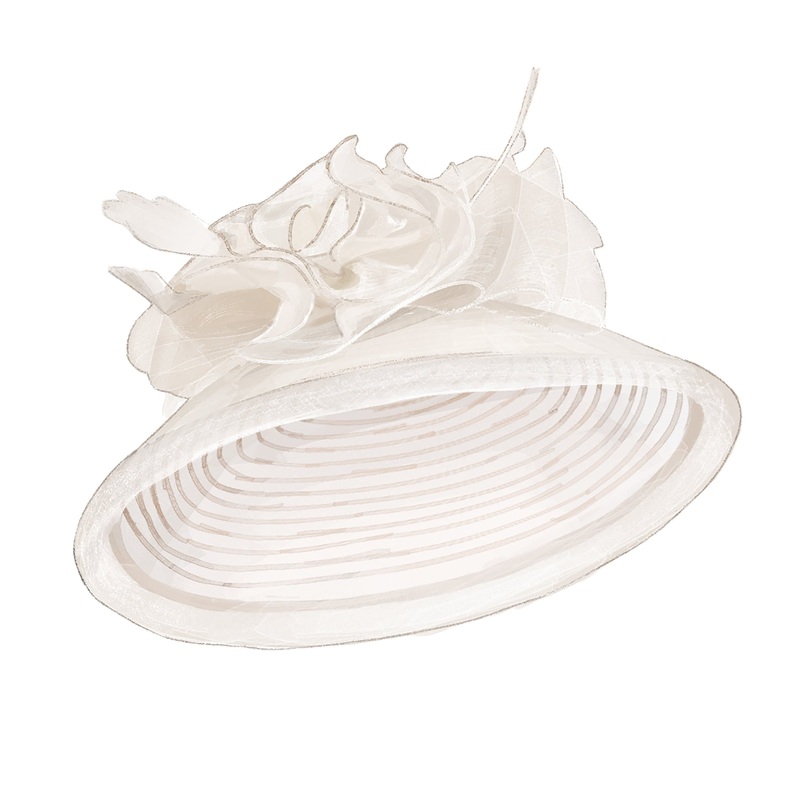 A Day at the Races Floral Hat White One Size