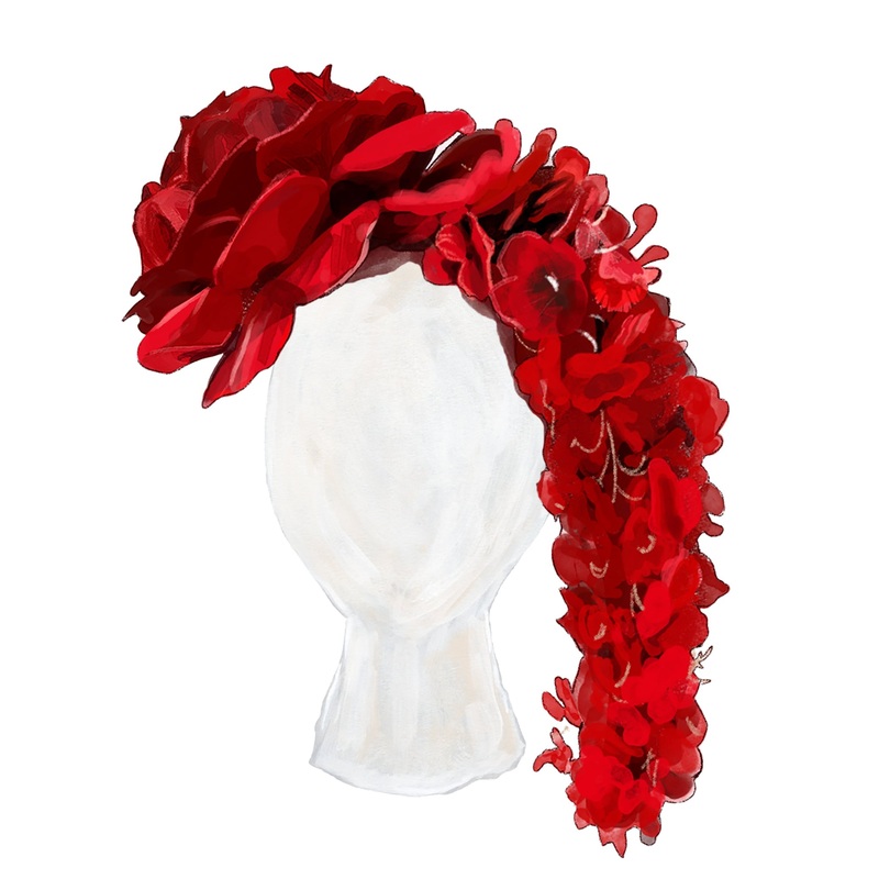 The Roses Fascinator Red One Size