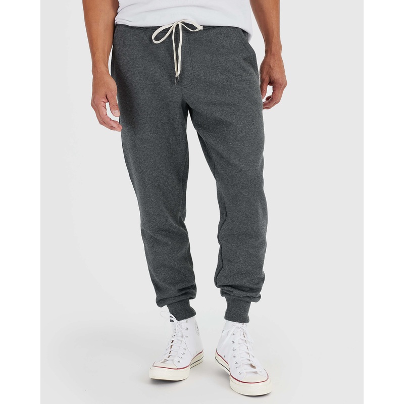 Charcoal Heather Gray Fleece French Terry Joggers S