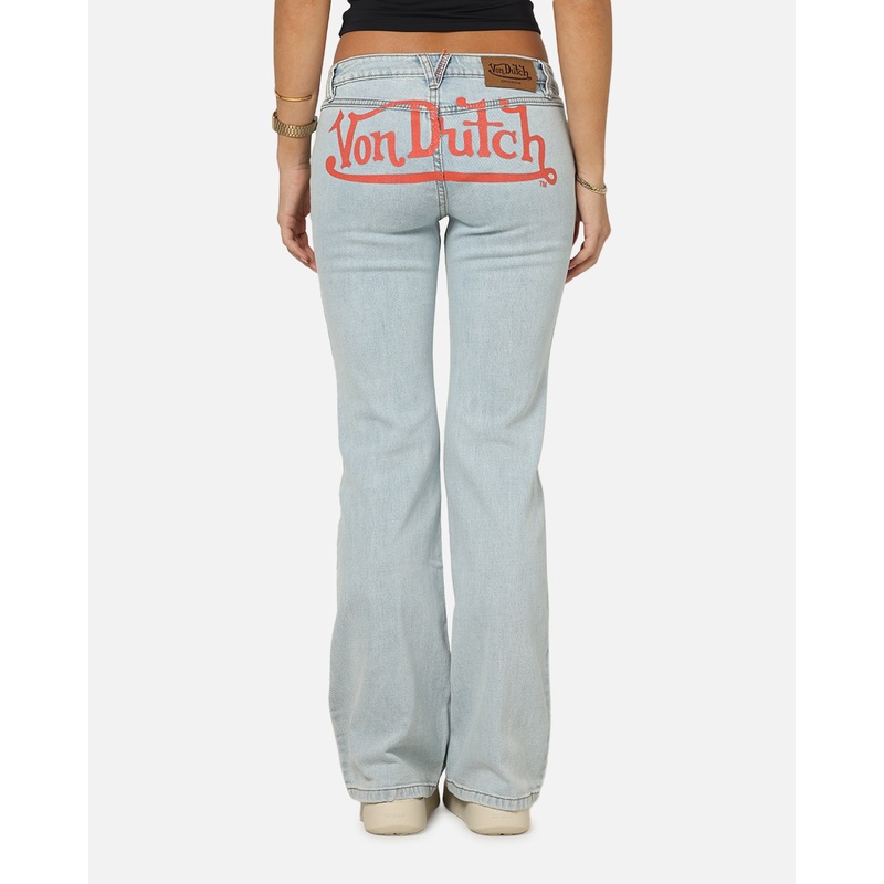 Von Dutch Women’s Flare Denim Jeans Light Blue Denim 6