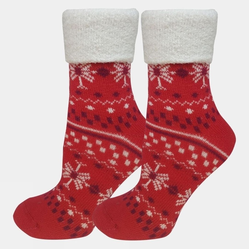 Yaktrax Womens Snowflake Cabin Socks