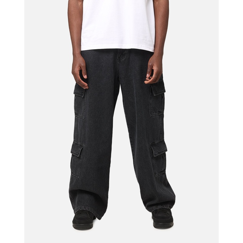 Carre Baggy Cargo Jeans Black Denim 28