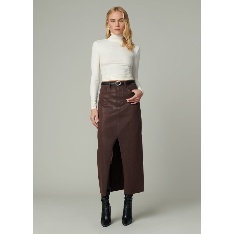 THE EVA COATED MAXI SKIRT 23 ESPRESSO