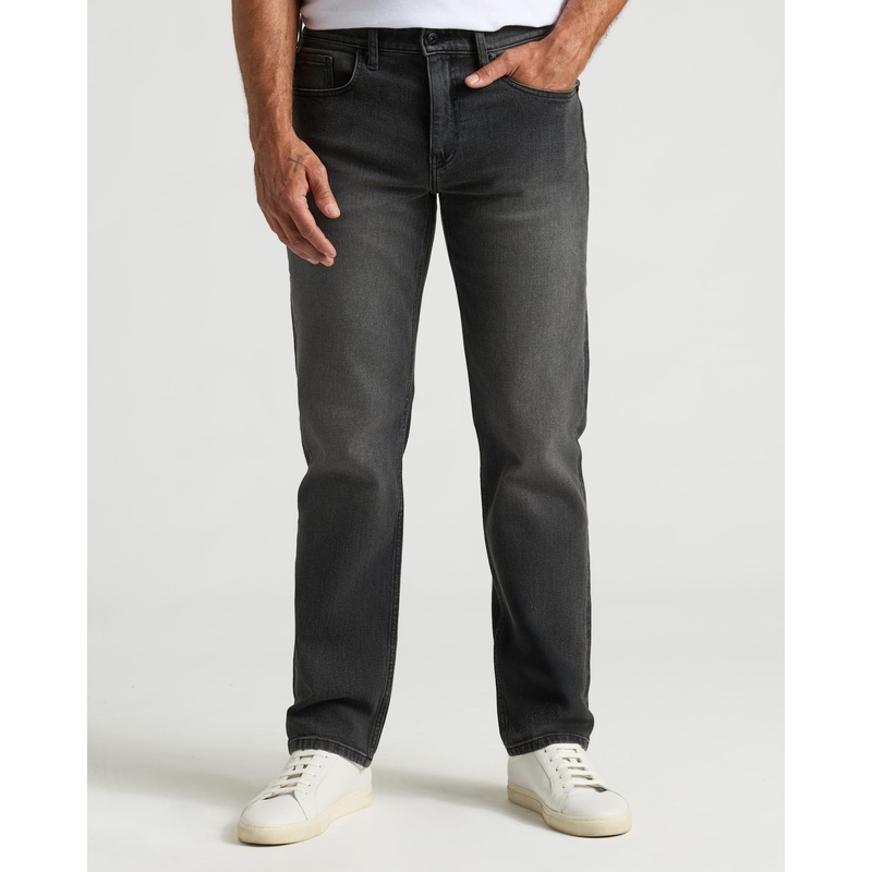 Gray Wash Straight Authentic Denim Jeans 30 28L