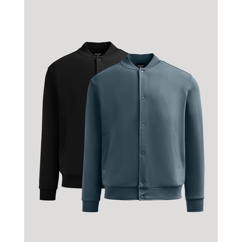 Black & Neptune Bomber Fleece Jacket 2-Pack S